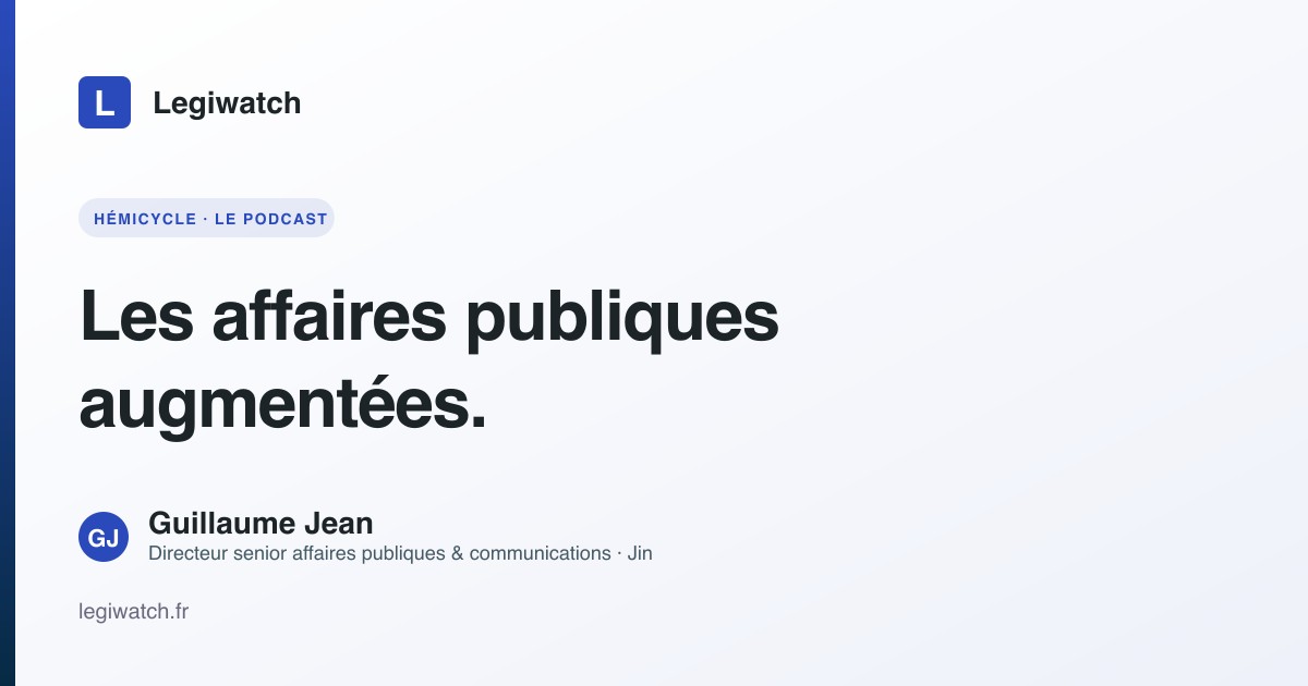 Guillaume Jean (Jin), directeur senior affaires publiques et communications